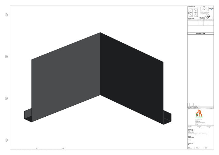 Aluminium Fascia Board - Type 22 - 90 Int Corner 300x300mm