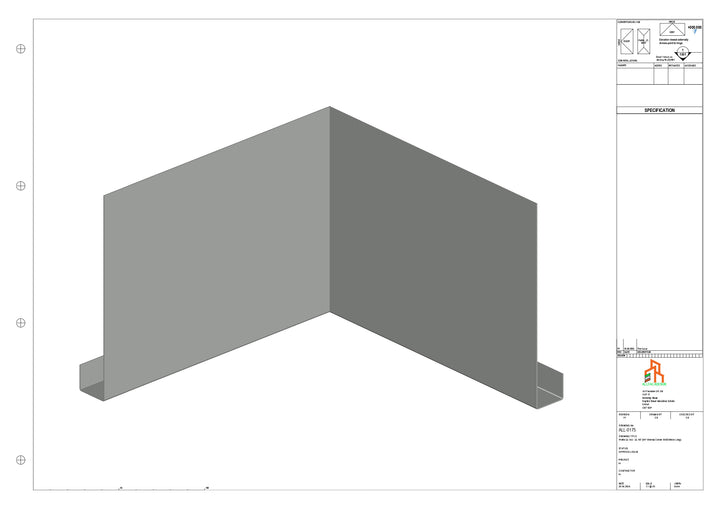 Aluminium Fascia Board - Type 22 - 90 Int Corner 300x300mm