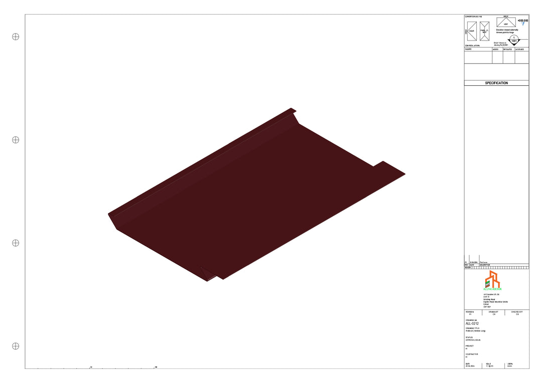 Aluminium Soffit - Type 1 - Straight 3000mm Length