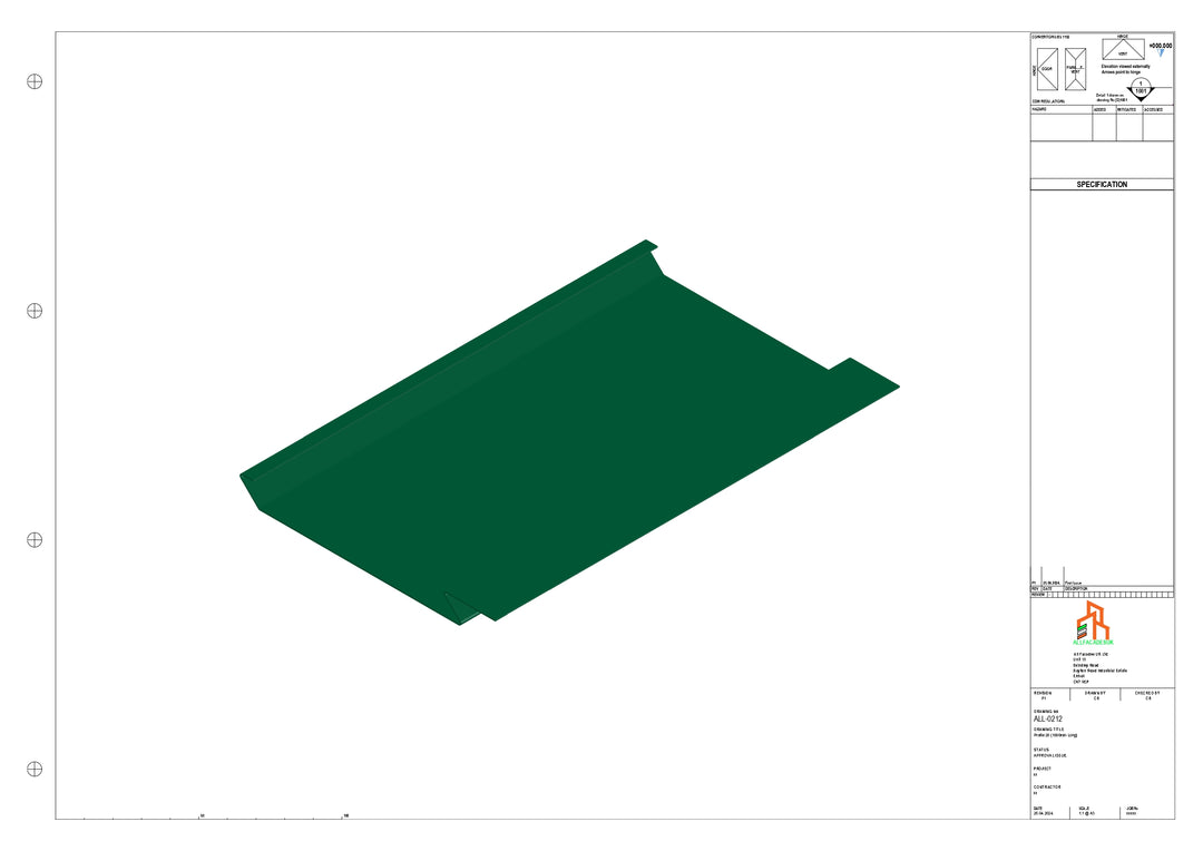 Aluminium Soffit - Type 1 - Straight 3000mm Length