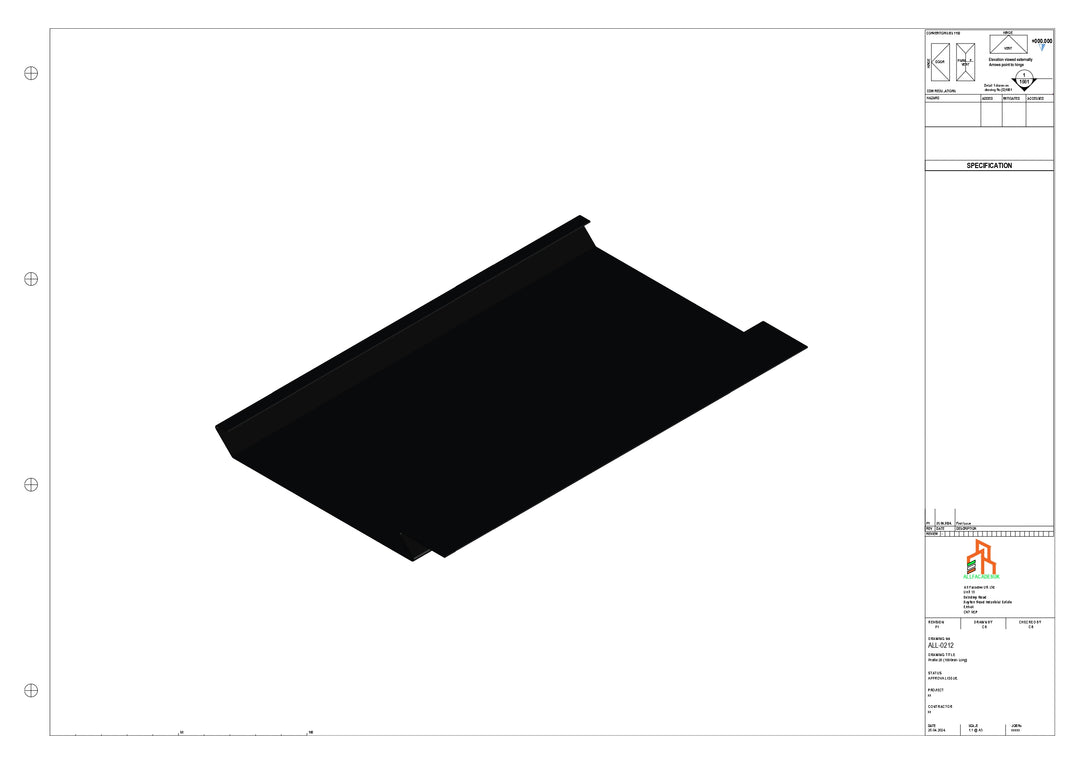 Aluminium Soffit - Type 1 - Straight 3000mm Length