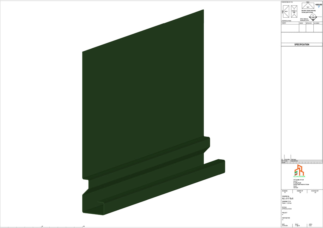 Aluminium Fascia Board - Type 3 - Butt Strap