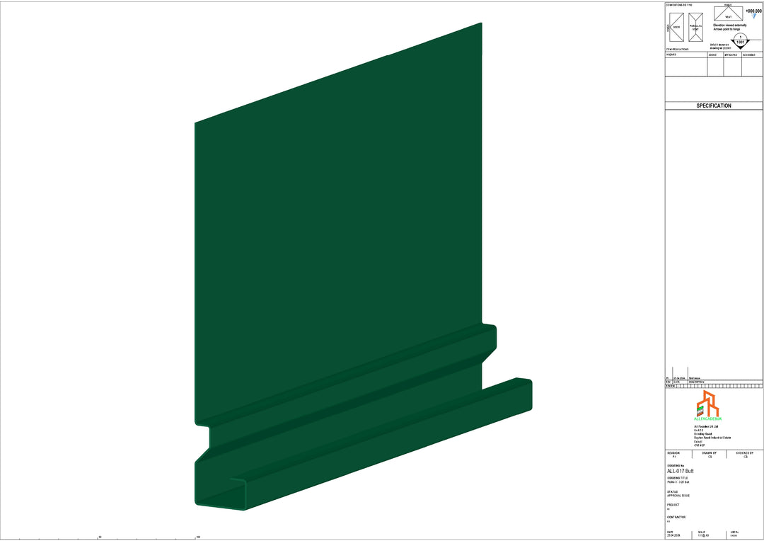 Aluminium Fascia Board - Type 3 - Butt Strap