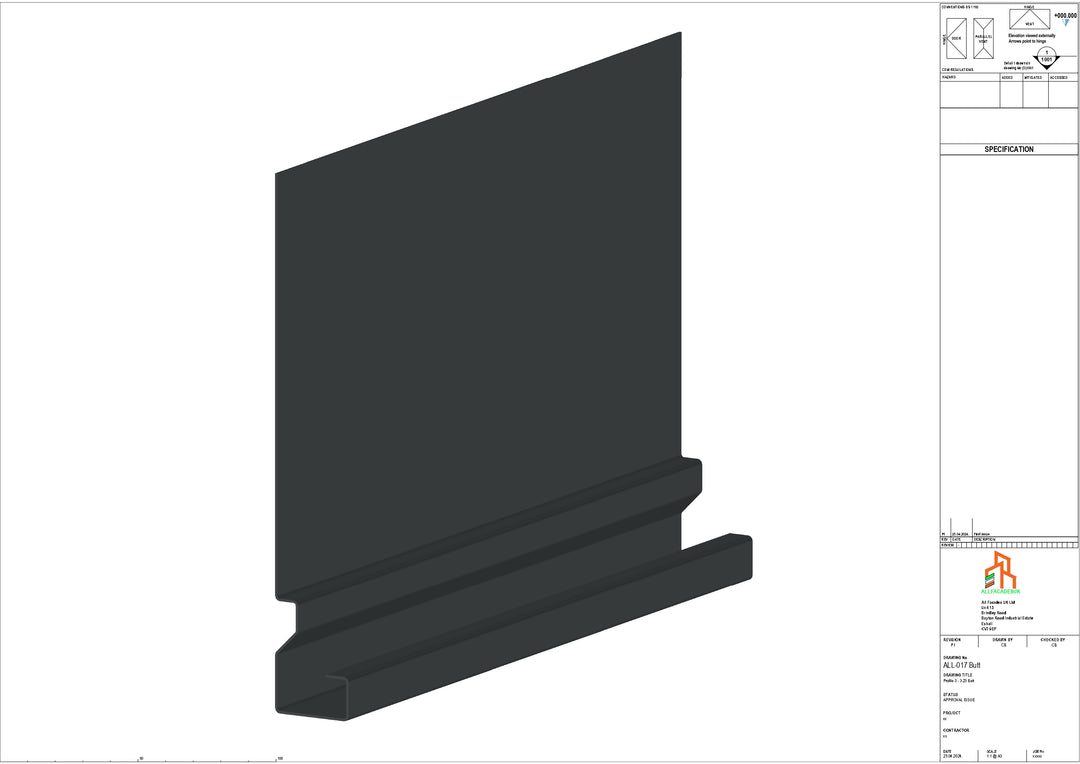 Aluminium Fascia Board - Type 3 - Butt Strap