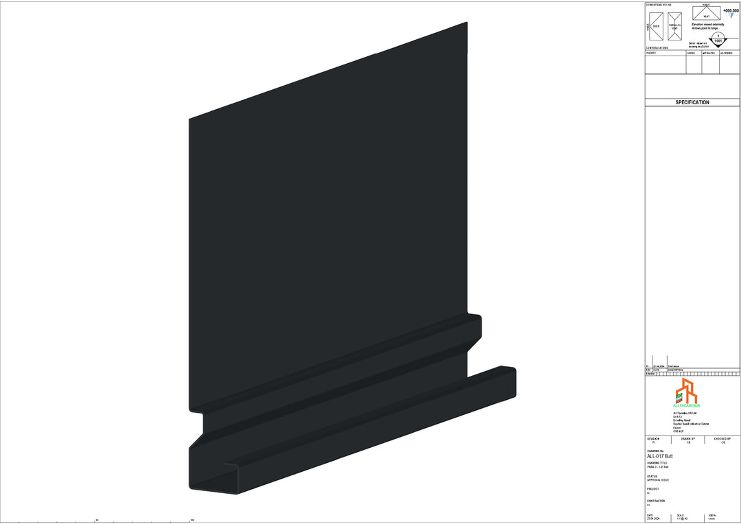 Aluminium Fascia Board - Type 3 - Butt Strap