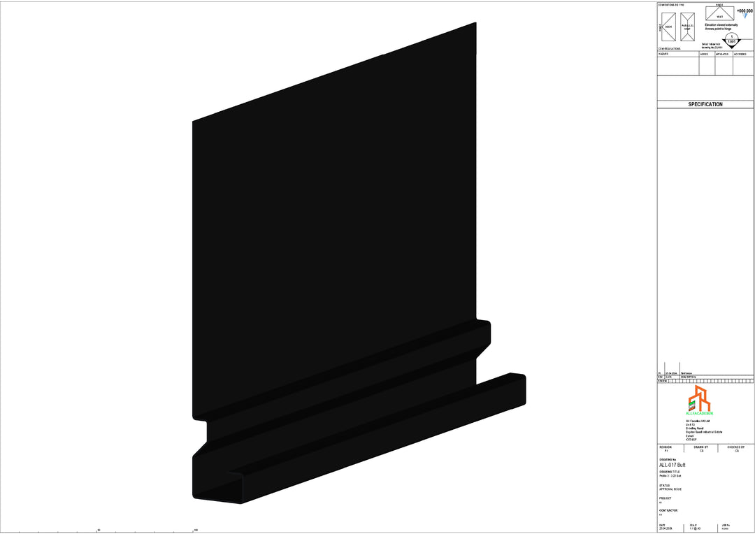 Aluminium Fascia Board - Type 3 - Butt Strap