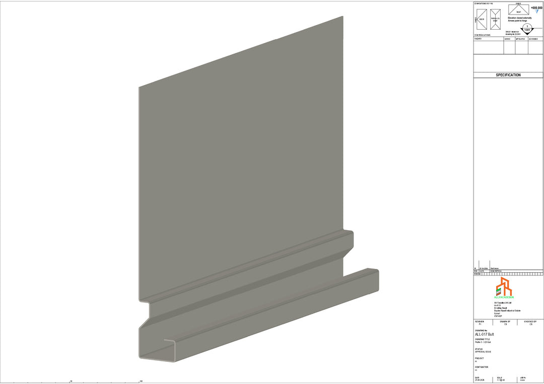 Aluminium Fascia Board - Type 3 - Butt Strap