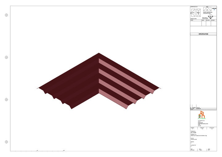 Aluminium Soffit - Type 6 - 90 Ext Corner 500x500mm