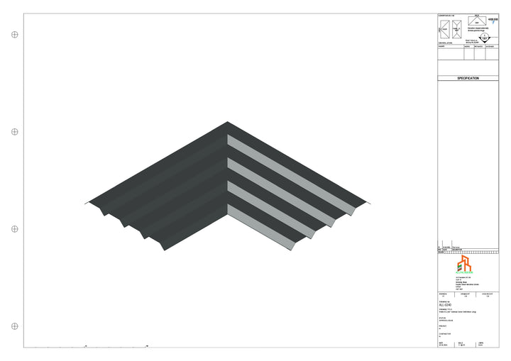 Aluminium Soffit - Type 6 - 90 Ext Corner 500x500mm