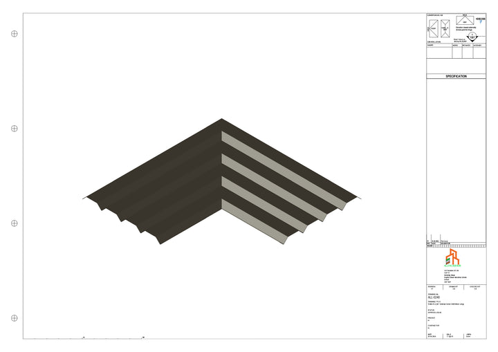 Aluminium Soffit - Type 6 - 90 Ext Corner 500x500mm