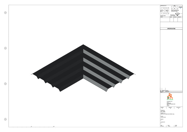 Aluminium Soffit - Type 6 - 90 Ext Corner 500x500mm