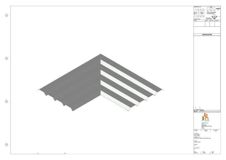 Aluminium Soffit - Type 6 - 90 Ext Corner 500x500mm