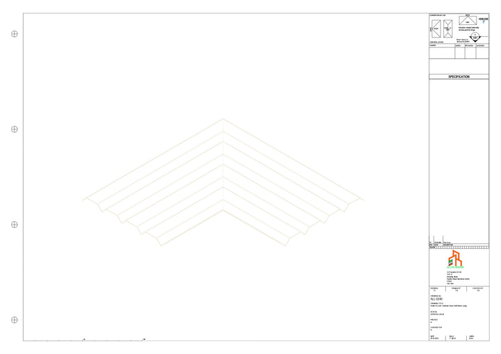 Aluminium Soffit - Type 6 - 90 Ext Corner 500x500mm