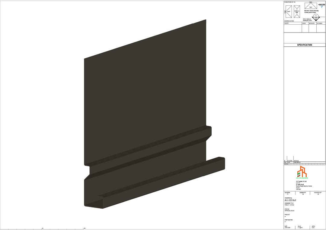 Aluminium Fascia Board - Type 4 - Butt Strap
