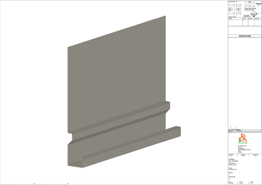 Aluminium Fascia Board - Type 4 - Butt Strap