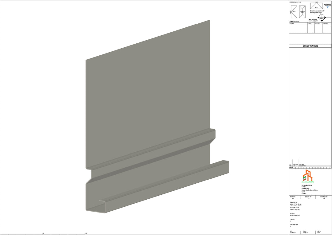 Aluminium Fascia Board - Type 4 - Butt Strap