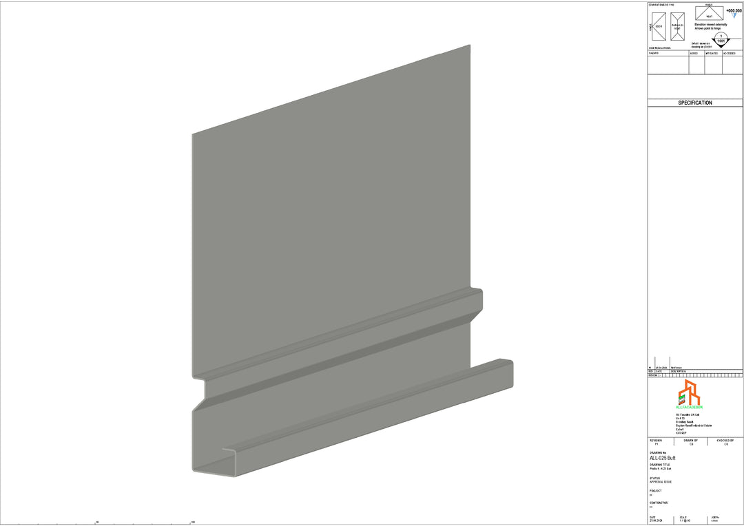 Aluminium Fascia Board - Type 4 - Butt Strap