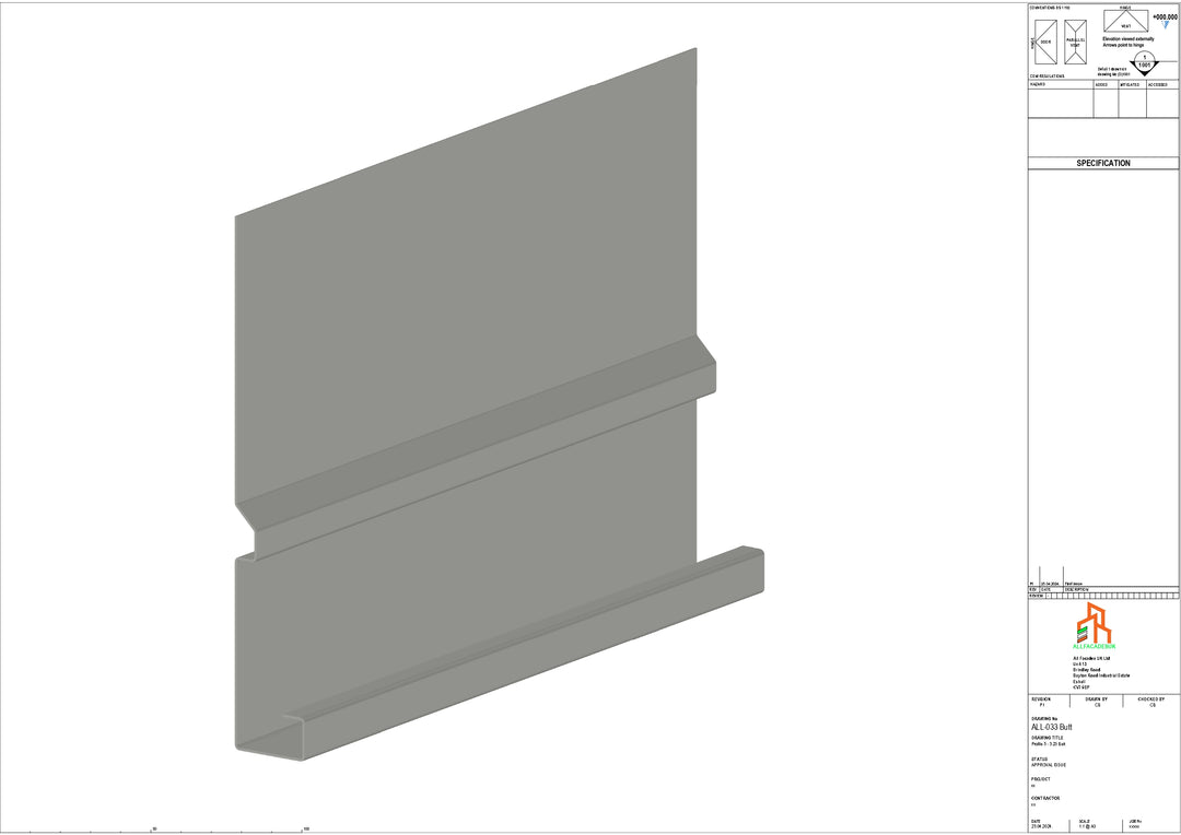 Aluminium Fascia Board - Type 5 - Butt Strap