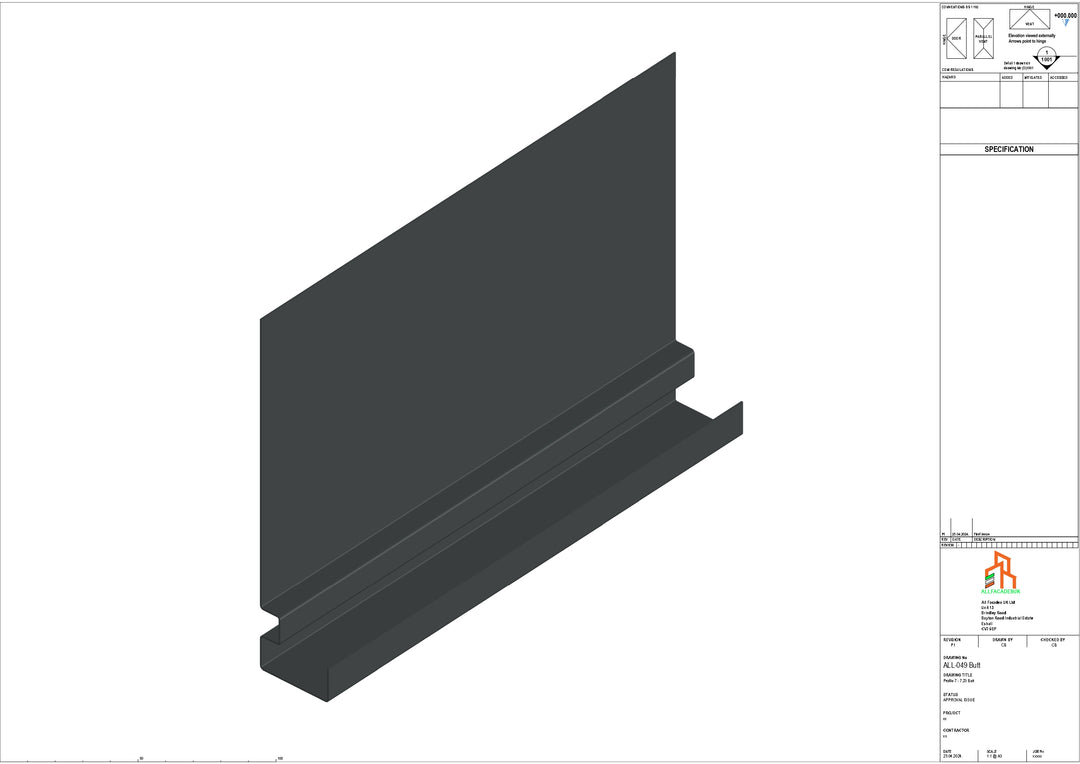 Aluminium Fascia Board - Type 7 - Butt Strap