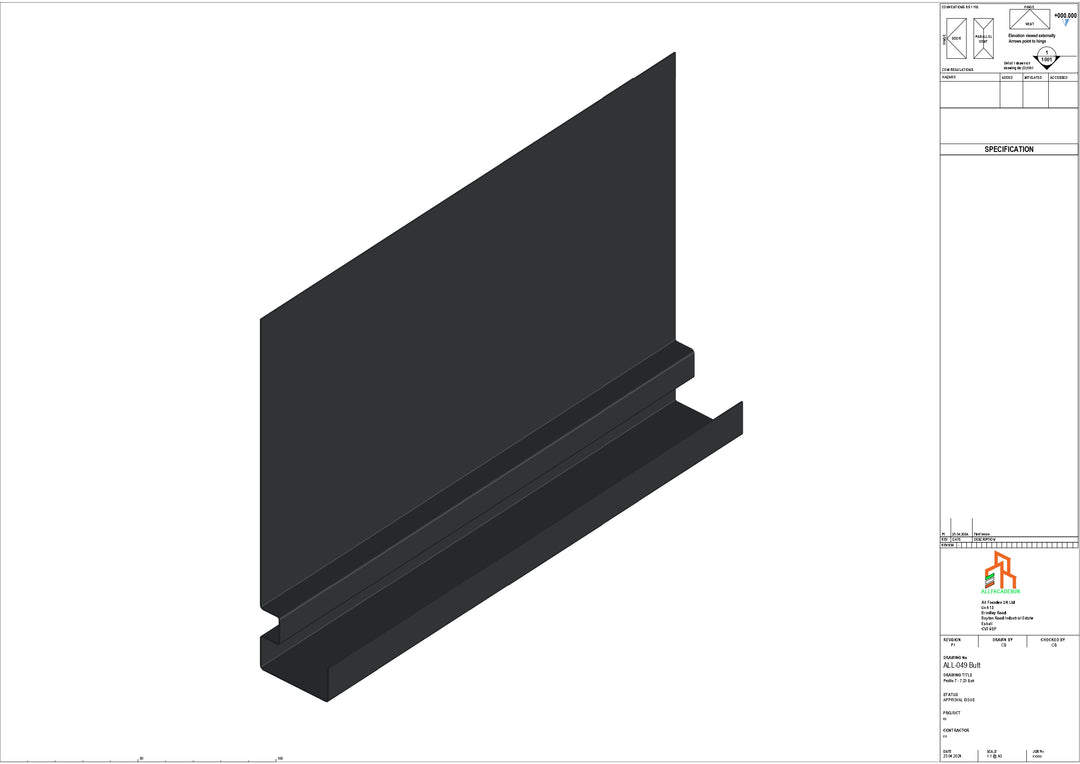 Aluminium Fascia Board - Type 7 - Butt Strap