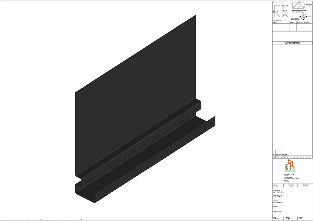 Aluminium Fascia Board - Type 7 - Butt Strap