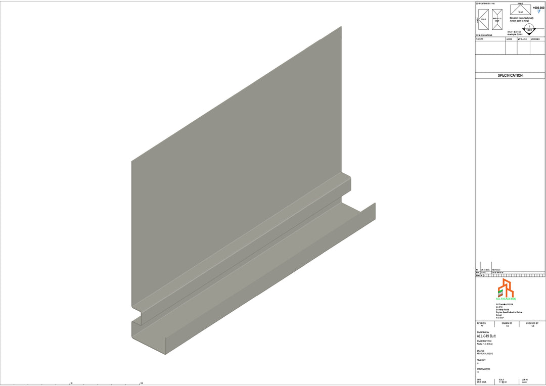 Aluminium Fascia Board - Type 7 - Butt Strap
