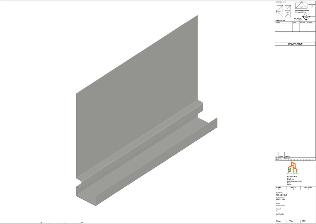 Aluminium Fascia Board - Type 7 - Butt Strap