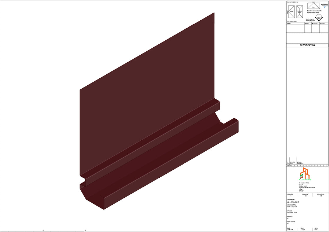 Aluminium Fascia Board - Type 9 - Butt Strap