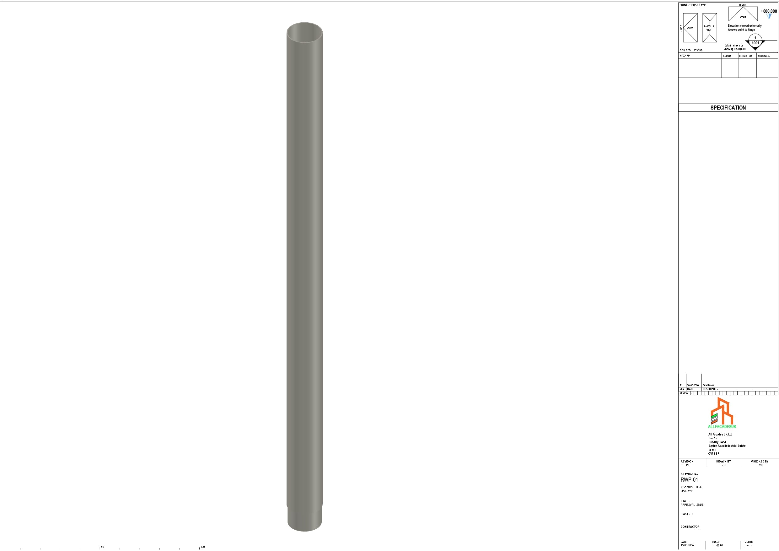 Aluminium Dia Gutter - Type 1 - 3M Length – Aluminium Cladding Ltd