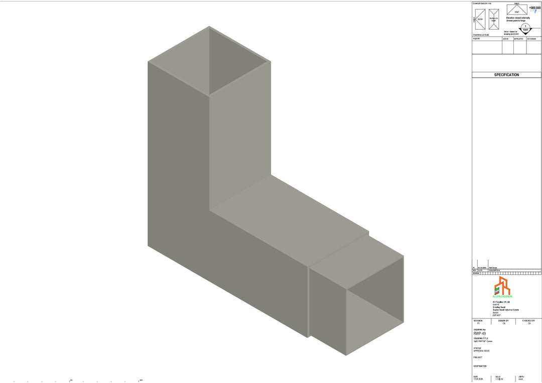 Aluminium Sq Gutter - Type 2 - 90 Degree Corner – Aluminium Cladding Ltd