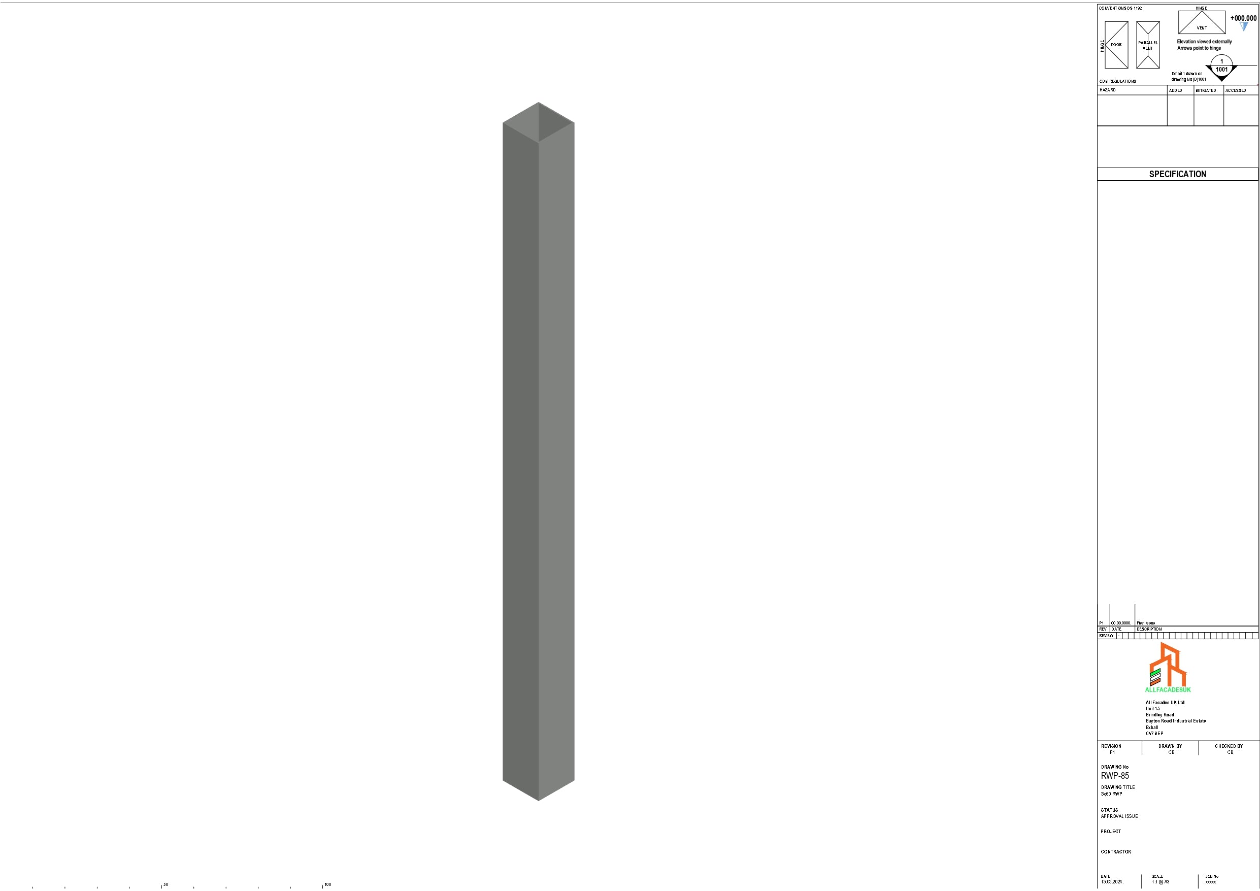 Aluminium Sq Gutter - Type 2 - 3M Length – Aluminium Cladding Ltd