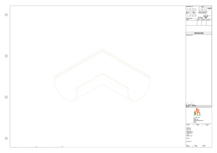 Aluminium Radius Gutter - Type 2 - 90 Degree Corner