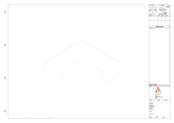 Aluminium Radius Gutter - Type 2 - 90 Degree Corner