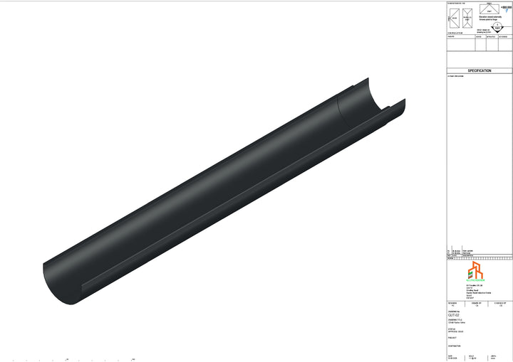 Aluminium Radius Gutter - Type 2 - 3M Length