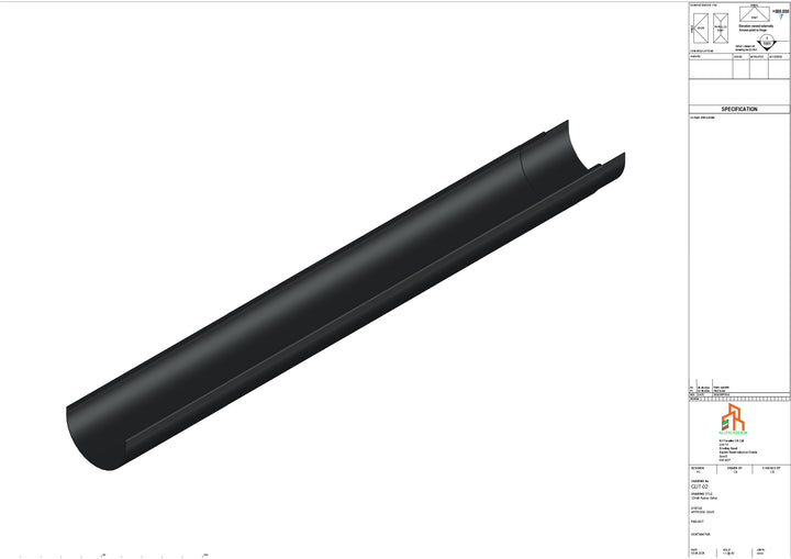 Aluminium Radius Gutter - Type 2 - 3M Length