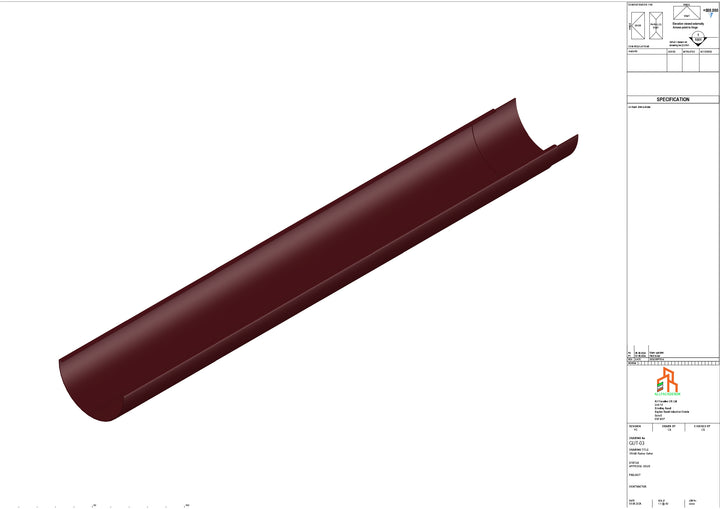 Aluminium Radius Gutter - Type 3 - 3M Length