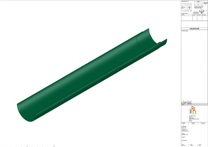 Aluminium Radius Gutter - Type 3 - 3M Length