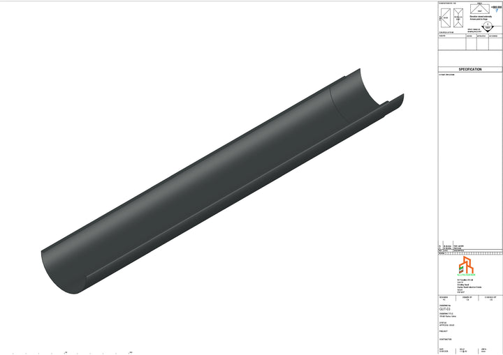 Aluminium Radius Gutter - Type 3 - 3M Length