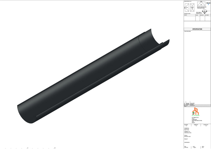 Aluminium Radius Gutter - Type 3 - 3M Length
