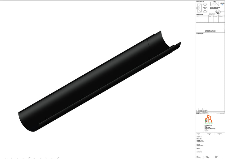 Aluminium Radius Gutter - Type 3 - 3M Length