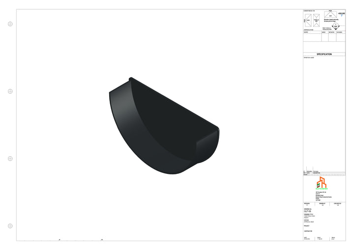 Aluminium Radius Gutter - Type 3 - Stopend