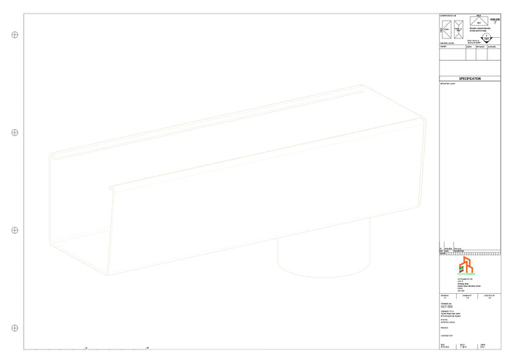 Aluminium Radius Gutter - Type 4 - End Spout - 63 Dia