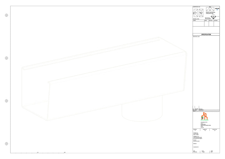 Aluminium Radius Gutter - Type 4 - End Spout - 63 Dia