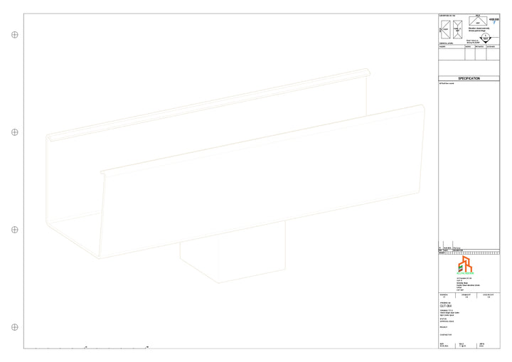 Aluminium Radius Gutter - Type 6 - Centre Spout - 76 Sq
