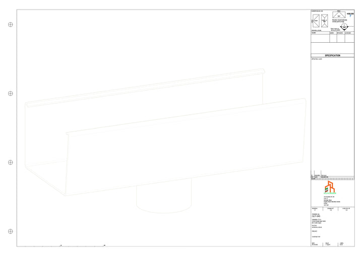 Aluminium Single Slope Gutter - Type 5 - Centre Spout - 100 Dia