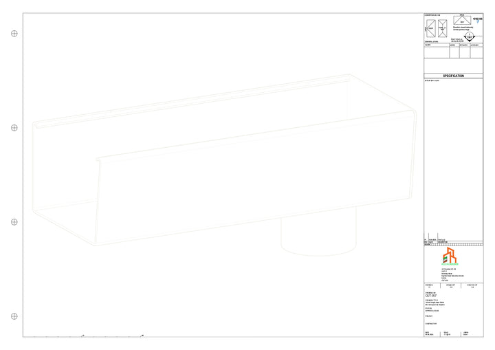 Aluminium Radius Gutter - Type 5 - End Spout - 63 Dia