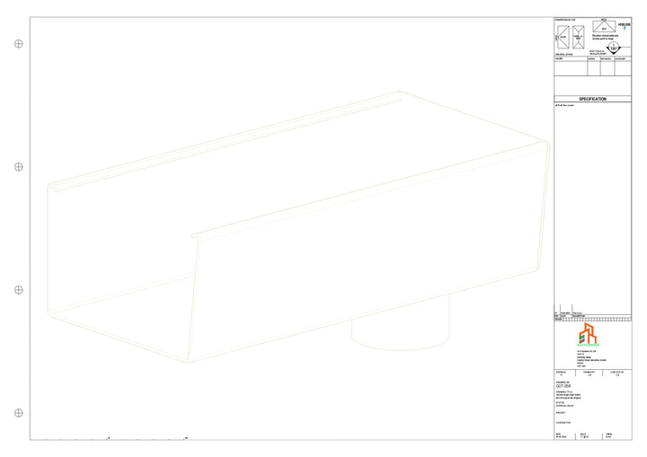 Aluminium Radius Gutter - Type 6 - End Spout - 63 Dia