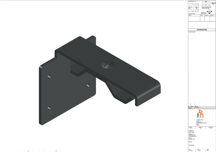 Aluminium Radius Secret Fix Bracket - Type 2