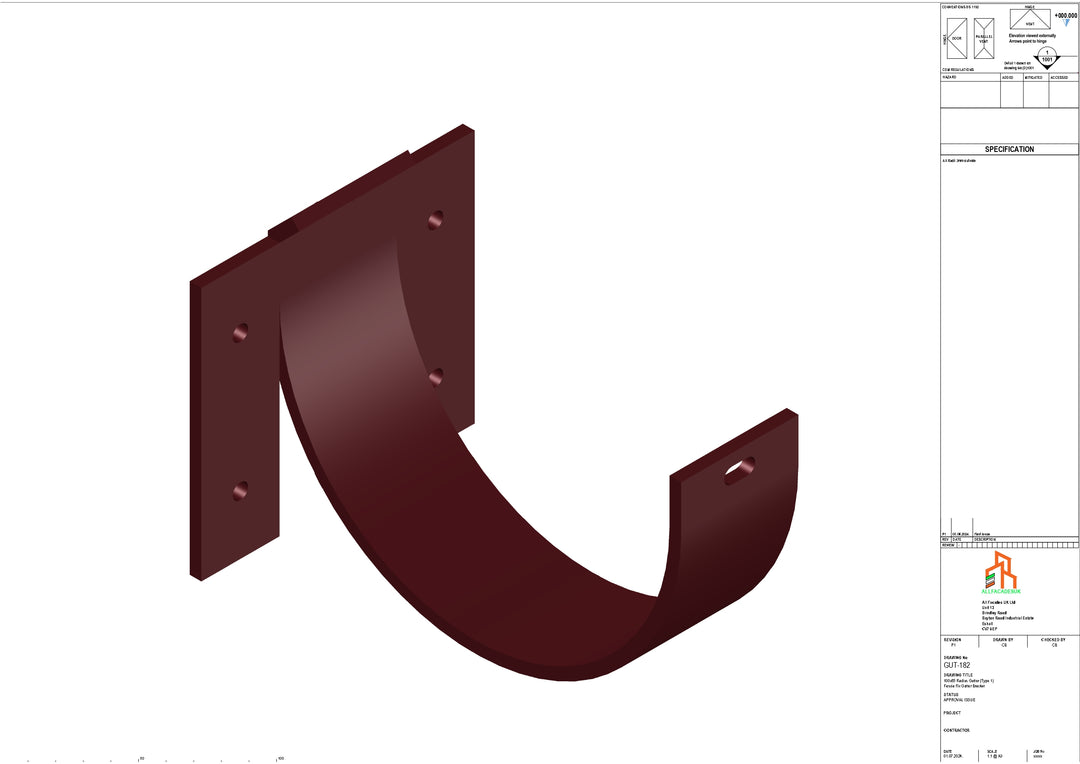 Aluminium Radius Fascia Bracket - Type 2