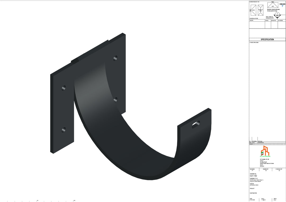 Aluminium Radius Fascia Bracket - Type 2